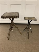 Two Adirondack Twig Plant Stands