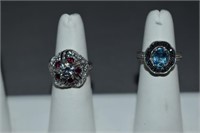 2 Sterling Rings Size 5.25, 5.5