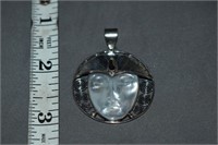 Mother of Pearl, Abalone Sterling Face Pendant