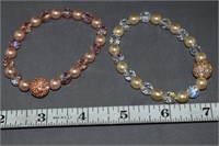 3 Necklaces, Purple, White, Pink, 2 W Bracelets