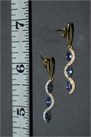 Gold Toned Sterling Pierced Earrings