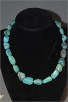 Sterling Turquoise Necklace 18.5"