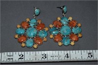 Sterling Turquoise, Yellow Jasper, Coral