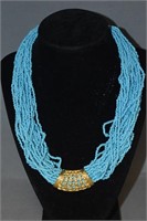 KJL Turquoise Torsade Necklace