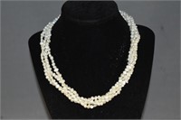 4 Strand Pearl Necklace 17.5"