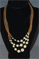 2 Multi Strand Necklaces 1 W/ Matching Earrings