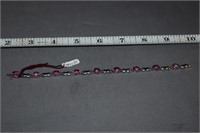 Sterling Pink Sapphire Bracelet 7.5"