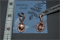Sterling Pierced Pink Toned Earrings