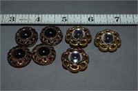7 Button Covers, 3 Clear Centers, 4 Black Centers
