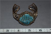 Bronze Cuff Bracelet, Turquoise