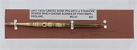 1890's Carved Bone Stanhope Viewer Fountain Pen