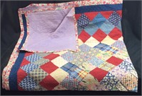 VINTAGE PATCHWORK QUILT MULTICOLOR