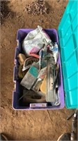 Tote of concrete/tile hand tools
