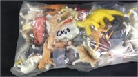 Vintage bag of animals dinosaurs dogs plastic