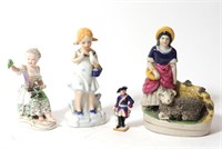 Gilt & Polychrome Porcelain Figurines, 4