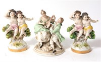 Gilt & Polychrome Porcelain Figurines, 3