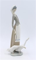 Lladro Girl w/ Geese Tall Porcelain Figurine