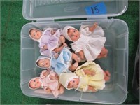 5 small antique baby dolls