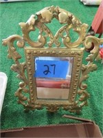 Brass mirror, 10"x13" tall
