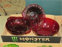 assorted ruby glass