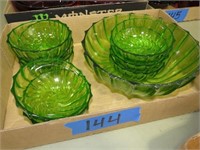 assorted green glass