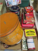 Lg. assortment antique tins of all types