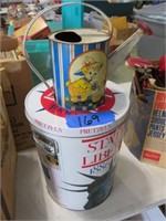 childs sprinkling can, Statue Liberty tin