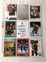 8 Mario Lemieux Hockey Cards 1980's / 90's / 00's