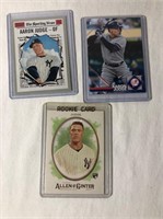 3 Aaron Judge Baseball Cards With Rookie