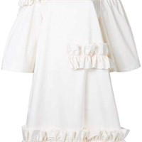 PASKAL White Ruffled Dress size xs