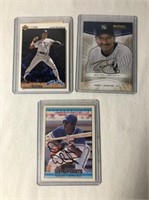 3 Autographed Baseball Cards