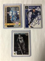 3 Eddie Shack Autographed Hockey Cards With COA