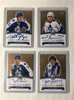 4 Toronto Maple Leafs Autographed Hockey Cards