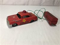 Vintage Tin Fire Dept Remote Control Car
