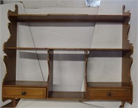 Maple Wood Shelf w/2 Drawers-30"Wx30"Hx6"D
