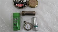 Vintage Shoe Polich, Pocket Watch, Pill Boxes and