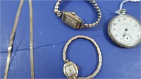 Vintage Necklace, 2 Watches, Pocket Watch without