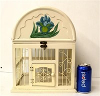 Hand Painted Wood Bird Cage Looking Display Box