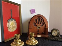 Clock, Brass, asian Art and Thomas radio