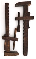 Large wooden primitive clamps