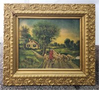 Girl with Sheep print and frame