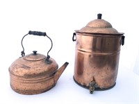 Copper water pitcher and kettle
