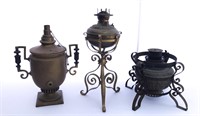 Brass and metal lamp lot