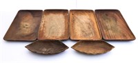 Wooden serving trays and bowls