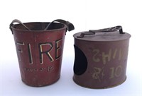 Fire station buckets and shine container