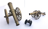 Brass and metal cannon lot