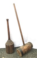 Large wooden mallets