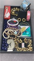 TRAY FULL OF COSTUME JEWELRY