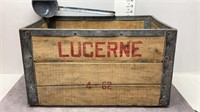 1962 LUCERNE MILK CRAT & GRANITE WARE LADEL