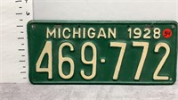 1928 MICHIGAN LICENSE PLATE